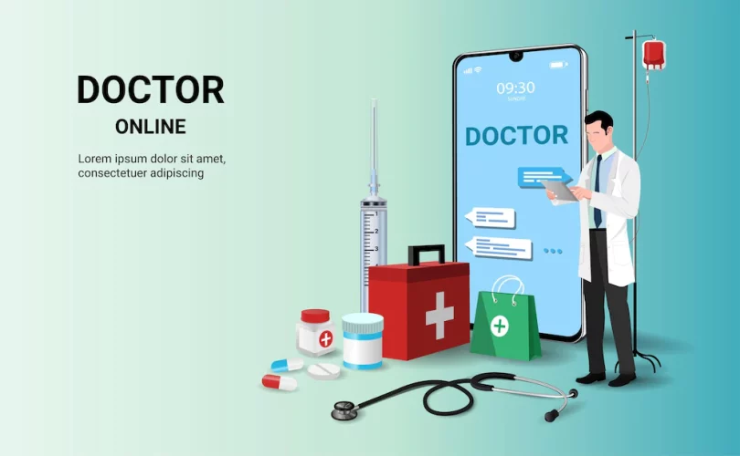 online-consultation-doctor-concept-online-tele-medicine-healthcare-application-website-medical-consultation-online-diagnostics-ask-doctor-online-doctor-concept-3d-vector_473922-46